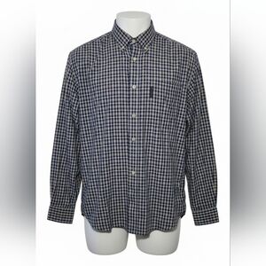 Columbia Men's Plaid Casual Shirt Size L Blue Beige